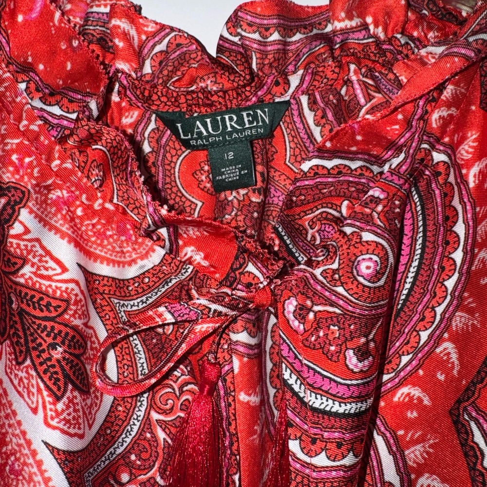 Ralph Lauren NWTs Red Paisley Maxi Dress. 👗 ❤️ - Picture 8 of 9